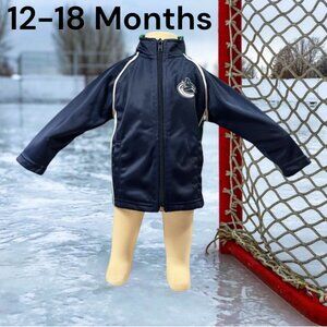 NHL VANCOUVER CANUCKS Child's Light Jacket Size 18 Months Zip Up 2 Pockets